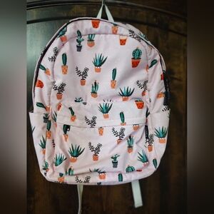 Charming Pink Potted Cactus Backpack